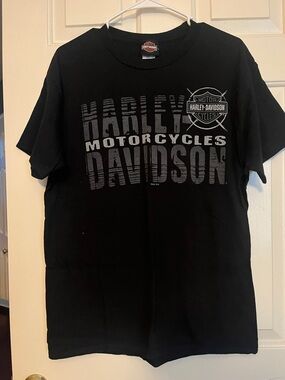 Harley-Davidson Black Gray Logo Short Sleeve Tee